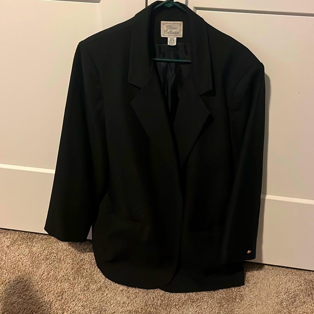 Black coat jacket.